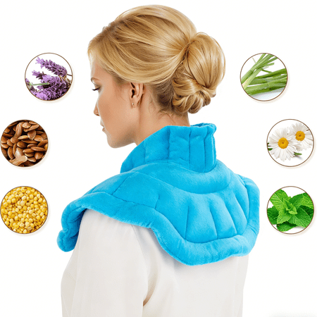 MaxKare Microwavable Heating Pad for Neck and Shoulder,Weighted Heating Pad,Neck and Hot Neck Wrap,Blue