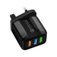 thumbnail image 1 of Cargador 5V 2.4A 3 Puertos USB Smart QC 3.0 Travel Fast (Reino Unido) Negro 5pcs Hugtrwg  Para estrenar, 1 of 8