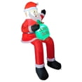 thumbnail image 2 of Adorno inflable LED de Papá Noel para Navidad, con material de poliéster duradero, soplador de aire, figura de Papá Noel sentado, novedosa, adecuada p, 2 of 9