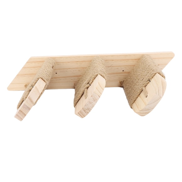 Cat Wall Mounted Climbing Shelves, Pine Wood Stable Cat Wall Shelves with 4 Steps Scratch Post, Space Saving Cat Bed Hammock for Indoor Cats, for Climbing, Jumping, and Scratching
