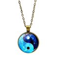 thumbnail image 1 of Collar unisex de Tai Chi Yin Yang piedra colgante collar joyería azul oscuro, 1 of 4