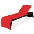 thumbnail image 4 of Patiojoy 2-Piece Adjustable Outdoor Rattan Chaise Lounge Recliner Couch with Red Cushions, 4 of 5