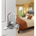 thumbnail image 2 of Keyless Entry Lever Handle Door Lock with Electronic Digital Keypad Satin Nickel, 2 of 7