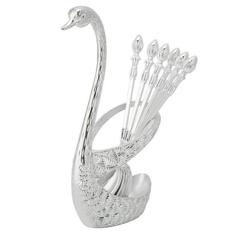 

Swan Shape Spoon Holder Tableware Storage For Home Silver