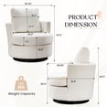thumbnail image 2 of Muumblus Swivel Barrel Chair, Chenille Accent Armchair for Living Room Bedroom, Beige, 2 of 7