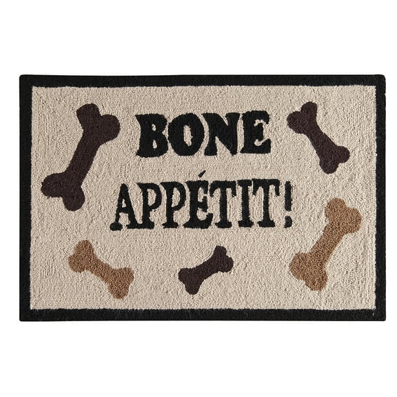 2'0" x 3'0" Bone Appetit! Hooked Indoor Rug
