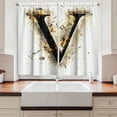 thumbnail image 2 of Ambesonne Letter V Kitchen Curtains, Cool Burning Alphabet, 55"x45", Orange Black Tan, 2 of 3