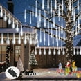 thumbnail image 2 of Meteor Shower Lights Christmas Lights Outdoor 24-Tube 576LEDs Snow Falling Rain Cascading Icicle Lights for Xmas Tree Christmas Decorations Wedding Party Holiday Garden Decor, 2 of 14