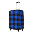 thumbnail image 2 of Daiia Buffalo Plaid Blue Black Luggage Cover, Thickened Washable Travel Luggage Covers, Elastic Unique Baggage Covers for 18-20 inch Luggage-Small, 2 of 9