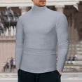 thumbnail image 2 of Daznico Mens Shirts - Men Warm High Collar Thermal Underwear Men Basic Plain T Shirt Blouse Pullover Long Sleeve Top - Shirts for Men,Color:Grey,Size:L, 2 of 5