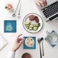thumbnail image 1 of FMSHPON Heart Shaped Island Blue Coast Landscape Set of 6 Coaster for Drinks, Absorbent Ceramic Stone Coasters Cup Mat with Cork Base for Home Kitchen Room Coffee Table Bar Decor, 1 of 4