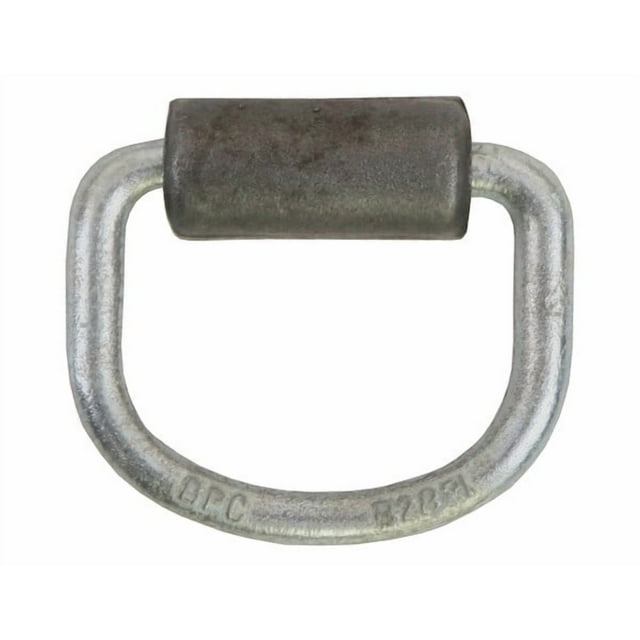 Buyers D-Ring B28F 1.94 Inch Ring Diameter; Rope Ring; 2000 Pound Working Load Limit; Weld-On; Raw; Zinc-Plated Steel