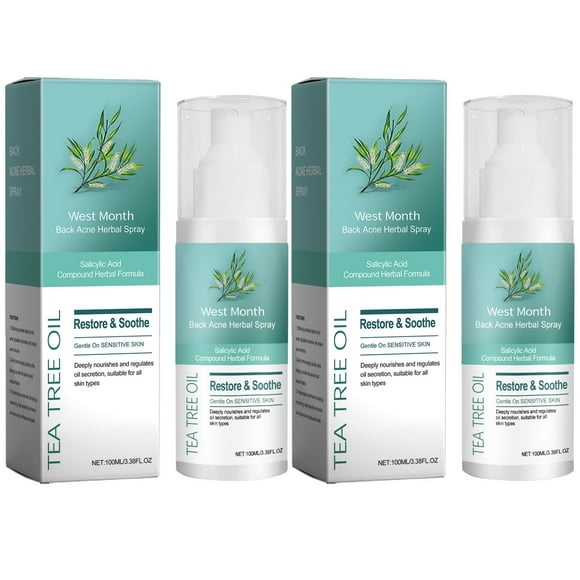 Herbal Back Care Spray - 100ml Hydrating Moisturizer for Smooth, Soft Skin - 3-Pack Set with Gentle Formula to Soothe, Repair & Unclog Pores - Non-Greasy Fast-Absorbing Body Spray