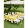 thumbnail image 4 of Outdoor Tablecloth with Umbrella Hole for Patio/Picnic/Party/Camping, Yellow Geometric Waterproof Table Cloth Rectangle Table Cover Washable, Modern Abstract Art Rhombus (60"x 102"), 4 of 8