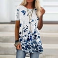 thumbnail image 2 of IROINNID Tops For Women Leisure Tunic Oversize Printed Short Sleeve Round Neck Pullover Blouse Spring Saving Clearance, 2 of 5