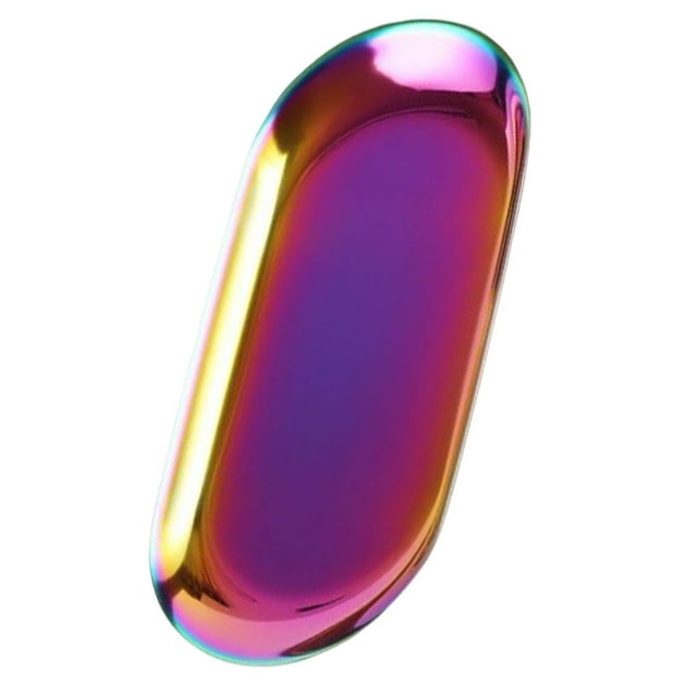 Wosthever Bandeja de forma ovalada de estilo nórdico, bandejas de dorado, almacenamiento de platos de escritorio, soporte para platos de Type3 NO3