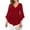 Red, variant on Women's Fancy Blouses Double Layers Mesh Dressy Tops 3/4 Ruffle Bell Sleeve Shirts
