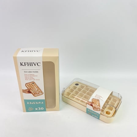 KFHIVC Ice cube molds,Ice Cube Tray, Easy Release Ice Mold - Silicone 30 pcs Ice Cube Trays for freezer - Ice Box for Cocktail, Tea, Coffee