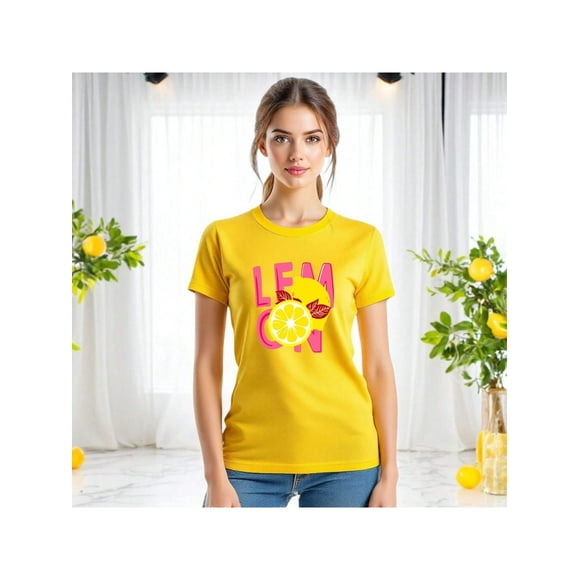 Playera Frutal Con Estampado Lemon – Estilo Cítrico que Ilumina tu Look Color Amarillo Talla Mediana Marca Emil SaEs