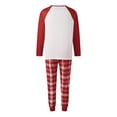 thumbnail image 3 of Christmas Family Matching Pajamas Sets Reindeer Print Top Plaid Pants Holiday Sleepwear Sets, 3 of 9
