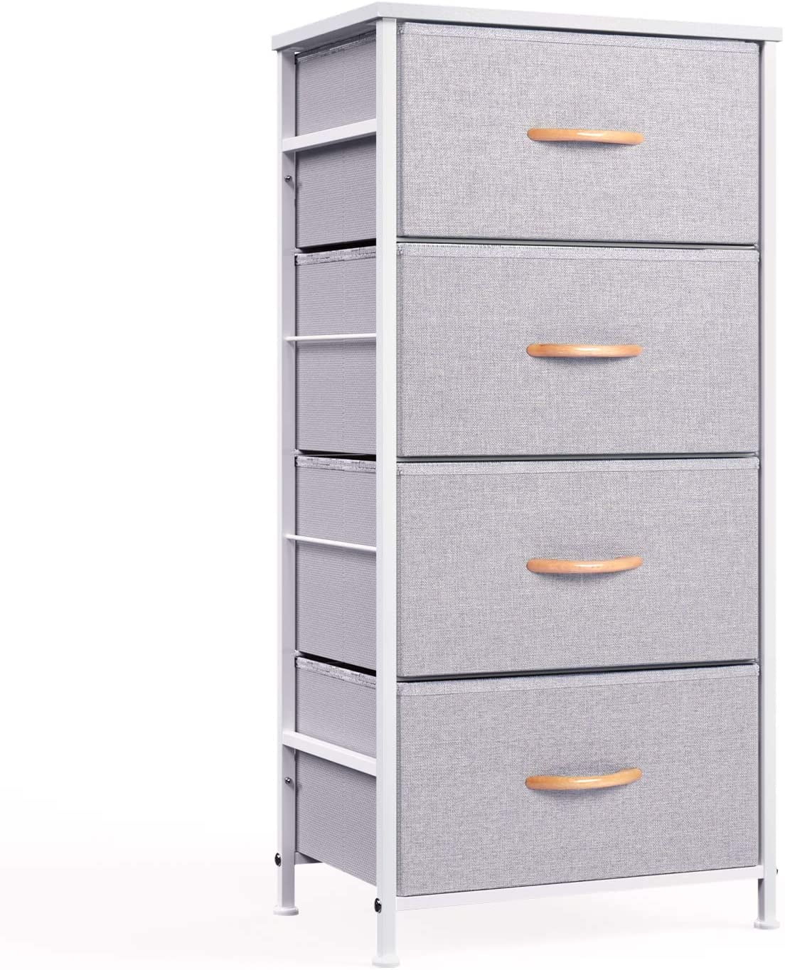 Detachable Storage Fabric Drawer Cabinet With Iron Frame Bedroom Closet Room Organizer Shelf for Hallway Living Room Cocoarm 4 Drawer Storage Unit 87 x 30 x 54cm 