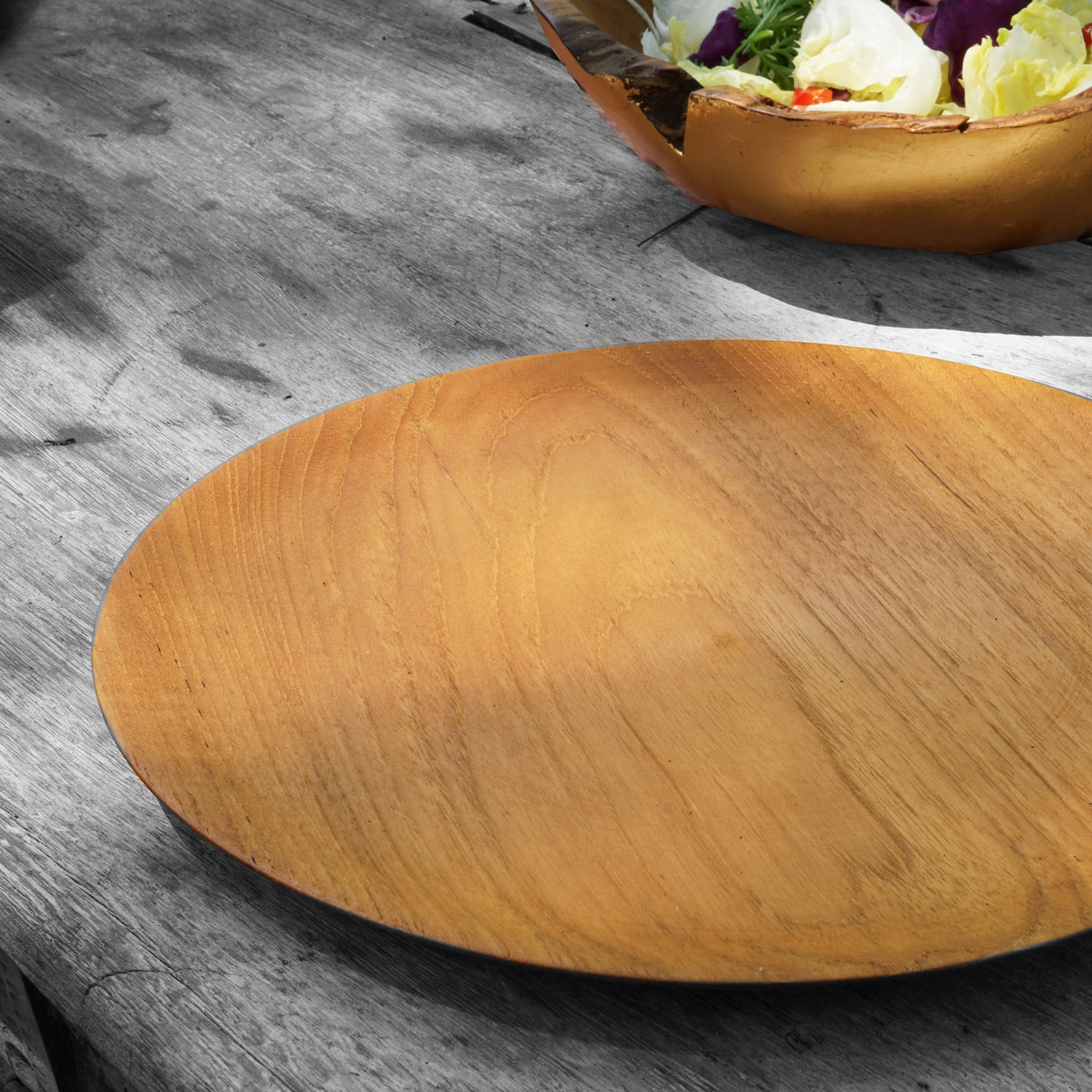 Rico & Plato Bourgogne Teak Plate - Thumbnail 2