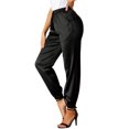 thumbnail image 4 of Pantalones deportivos casuales de cintura elástica para mujer Inspire Chic, longitud hasta el tobillo, 2XL, negros, 4 of 8