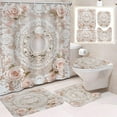 thumbnail image 2 of C Shower Curtain Set Bathroom Decor Waterproof Polyester 4-Piece With Unified Style, Anti-Mildew, Easy To Clean And Non-Fade Printing For Bathroom And Home Decoration, 2 of 7