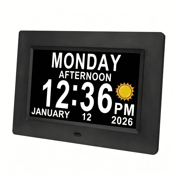 XUBIYM Dementia Clock for Seniors Digital Clock with Date and Time for Elderly-15 Alarms Level 5 Brightness Large Number Display Alzheimers Clock Calendar Day Clocks