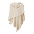thumbnail image 5 of PULI Womens Open Front Poncho Sweater Pure Wrap Topper （Beige）, 5 of 8