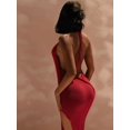thumbnail image 5 of Women Knit Bodycon Maxi Cover-Up Dress Sleeveless Cover Up Summer Red S, 5 of 6