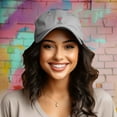 thumbnail image 3 of Dalix Cosmo Embroidered Cap Cotton Cosmopolitan Baseball Cute Cool Dad Hat Womens in Gray, 3 of 5