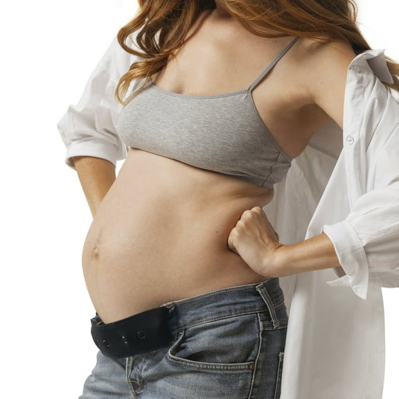 Johnson & Smith Maternity Pants Extenders - Comfortable Belly Band - Pregnancy Pant Extender - Maternity Waistband Extender - Jean Belly Belt Black SIZE S