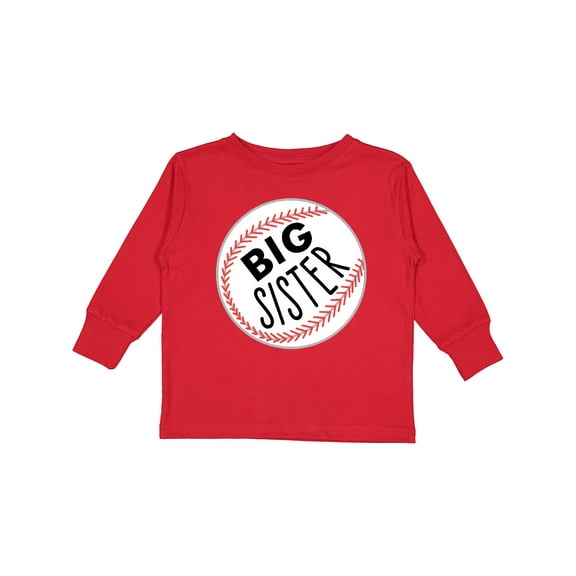 Inktastic Big Sister Baseball Girls Long Sleeve Toddler T-Shirt