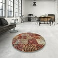 thumbnail image 4 of Ahgly Company Machine Washable Indoor Rectangle Contemporary Brown Red Area Rugs, 7' x 10', 4 of 7