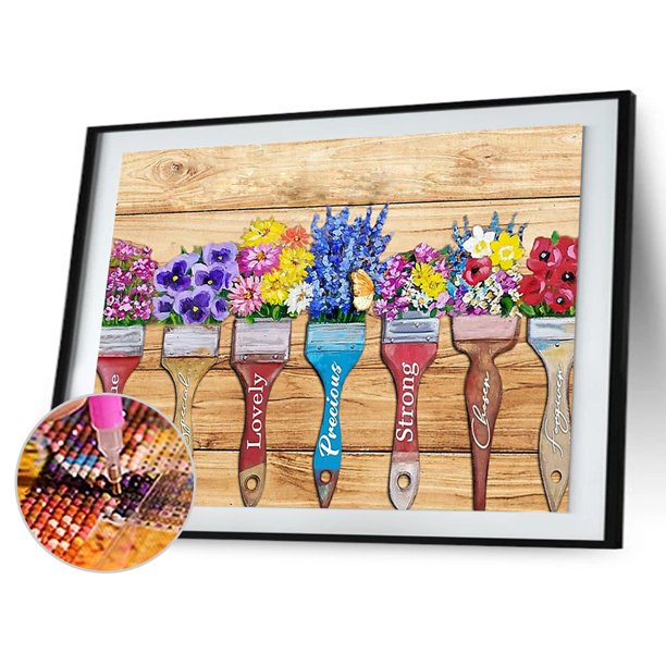 Cuadros Decorativos 5D diamante pintura letra flor completo cuadrado taladro mosaico DIY diamantes de imitación artes Tmvgtek embutido en tela