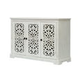 thumbnail image 5 of Antique White Vintage Accent Cabinet with 3 Carving Doors - Multi-Purpose Buffet Server Console for Home Storage, 5 of 10