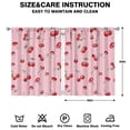 thumbnail image 2 of Nursery Curtains Boys Girls Kids Red Fruit Cherry Print Pattern Window Drapes for Living Bedroom Playroom Room Decor Rod Pocket 42x54Inch 2 Panels, 2 of 2