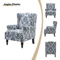thumbnail image 6 of Tina's Home Upholstered Armchair Solid Rubber Wood Legs Transitional Living Room Bedroom Navy, 6 of 9