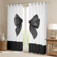thumbnail image 2 of Feelyou Child Black Bow-tie Curtains Pack of 2 (42x84 Each), Cartoon Dreamy Bowknot Curtains Blackout, Cute Princess Ribbon Bedroom Curtains, Window Curtains Bedroom Decor, 2 of 6