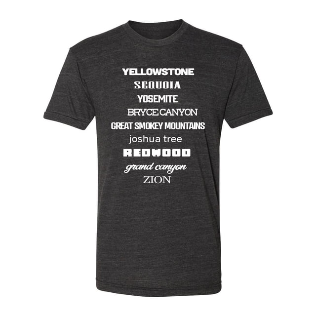 T-Shirt Tri-Mélangé GOC Parcs Nationaux - Tri-Black - Police Blanche - 2XL