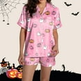 thumbnail image 2 of Women's Pajama Sets – Soft Cotton 2 Piece Lounge Sets, Comfortable Sleepwear for Summer Comfortable Women Pajama Sets For Halloween Stylish Round Neck Design With Decorative Pattern For Fall, 2 of 7