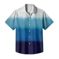 thumbnail image 4 of Inglocry Mens Gradient Linen Shirts Casual Button Down Short Sleeve Tie Dye Beach Summer Shirts White M, 4 of 5