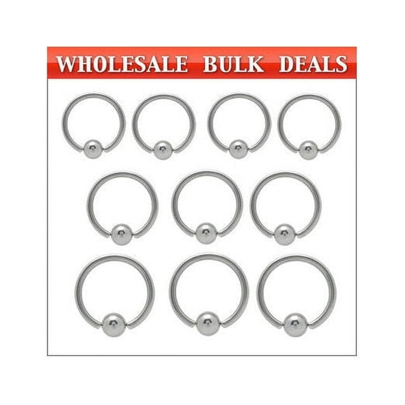 200 Surgical Steel Captive Bead Rings - Bulk12