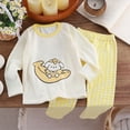 thumbnail image 2 of CAUYDY Child Girl Clothing Cute Baby Pjs Fall Winter Long Sleeve Shirt and Pants 2Pcs Set Toddler Sleepwear Little Kids Outfits for Girls 2T-5T Sizes 3-4 Years,Yellow, 2 of 9