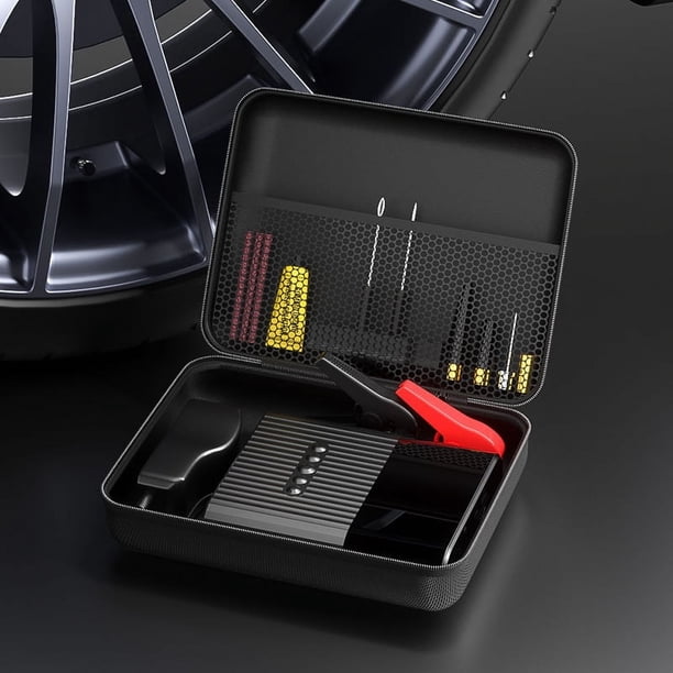 Bolsa de almacenamiento para aspiradora de automóvil de viaje, bolsa de almacenamiento con bomba de aire inalámbrica, caja de almacenamiento portátil digital con carcasa rígida de EVA