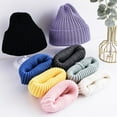 thumbnail image 4 of Ribbed Thickened Ear Protection Baby Beanie Winter Children Candy Colored Warm Knitted Hat Photography Props, 4 of 10
