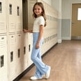 thumbnail image 5 of LIaqionyy Girl's Leggings Flare Pants High Waisted Yoga Bootcut Pant Kids Full Length Bell Bottoms Legging, 5 of 8