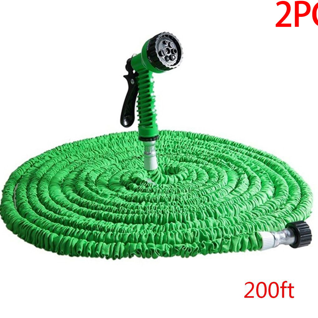 25FT-200FT Expandable Flexible Garden Watering Water Hose with Spray Gun Nozzle 