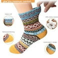 thumbnail image 3 of 5Pack Winter Womens Socks, Soft Warm Thick Knit Wool Crew Socks, Casual Vintage  Socks for Women, 3 of 8